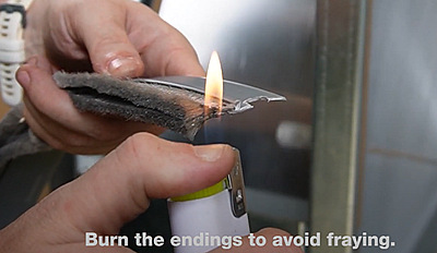 Heat sealing rotary heat exchanger seal brush ends to prevent fraying