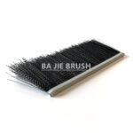 Straight strip brush with metal channel backing