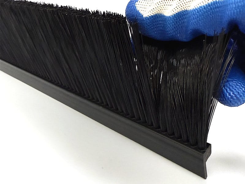 Staple set lath brush with dense black nylon bristles