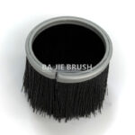 Cup strip brush for circular sealing and cleaning