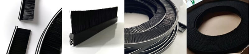 Custom flexible strip brushes supplied in straight, curved and coiled configurations