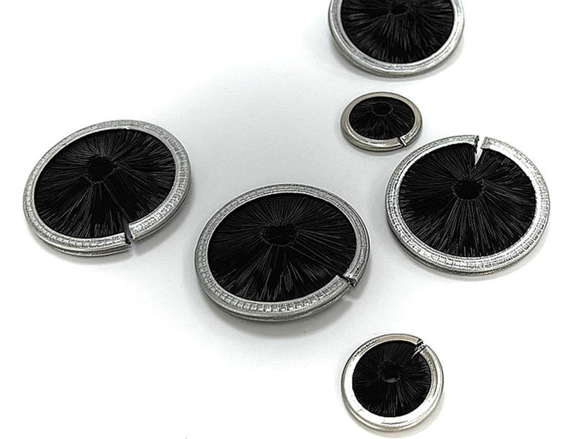 Custom internal ring brushes in different diameters and center hole sizes