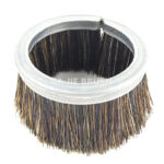 Horsehair cup brush with metal channel backing
