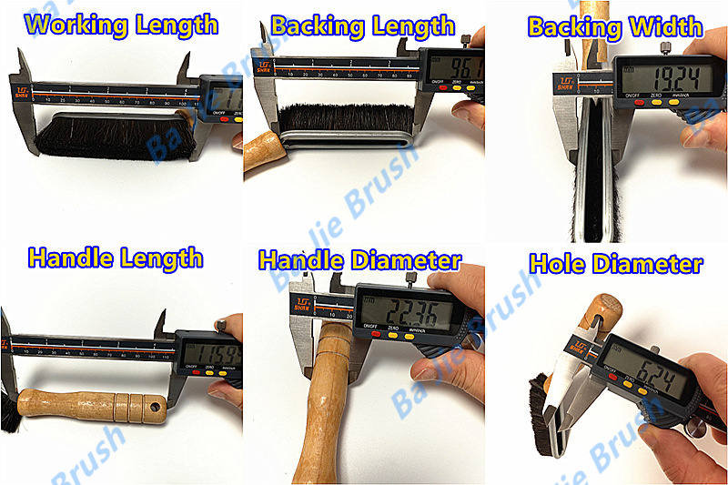 Mustache pipe dope brush size measurements