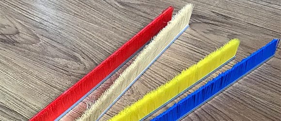 Nylon vs polypropylene strip brushes with different colored filaments