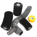 Custom spiral coil brush with continuous wound metal backing