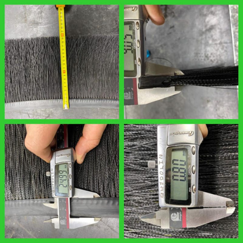 Sample measurements of trim height and rubber backing on a spray suppressant brush