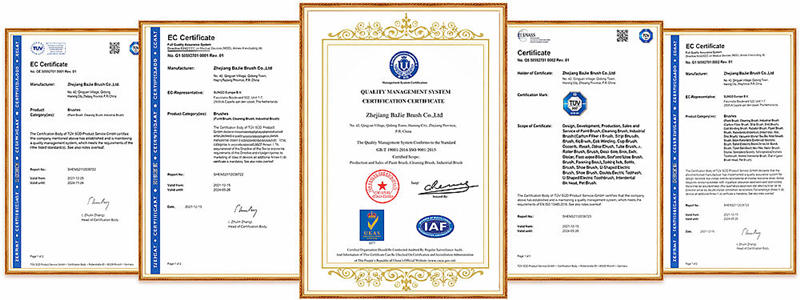 Zhejiang BaJie Brush ISO 9001 and product certification documents